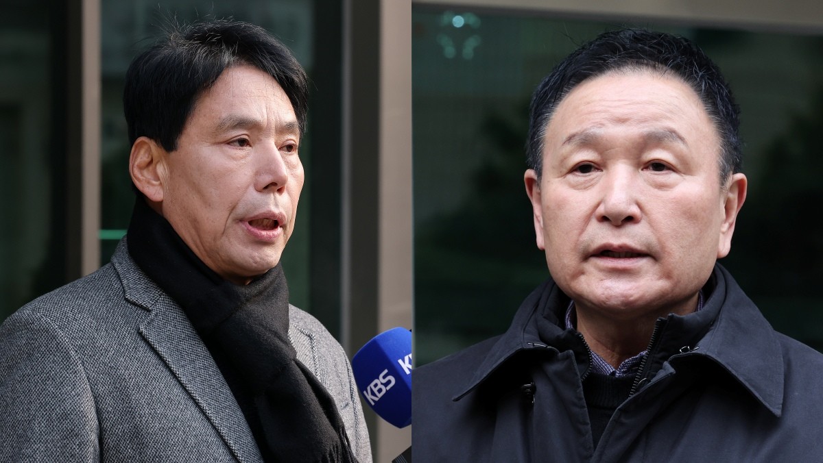 제55대 대한축구협회장 선거에 출마한 신문선, 허정무 후보 / 뉴스1