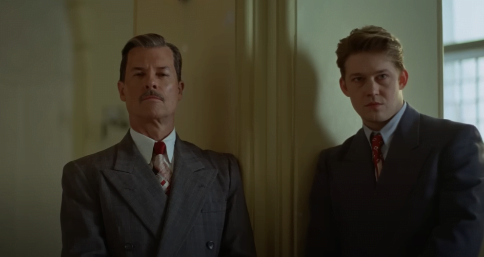 Guy Pearce and Joe Alwyn in The Brutalist Official Trailer. / Courtesy of Universal Pictures and A24