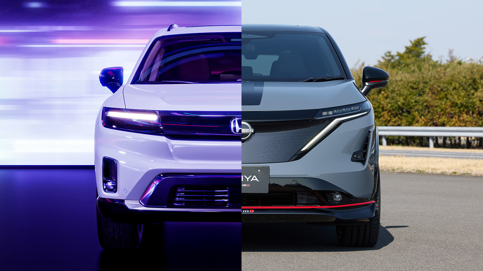왼쪽부터 혼다의 전기 SUV 프롤로그와 닛산의 전기 SUV 아리야 니스모. / 혼다, 닛산