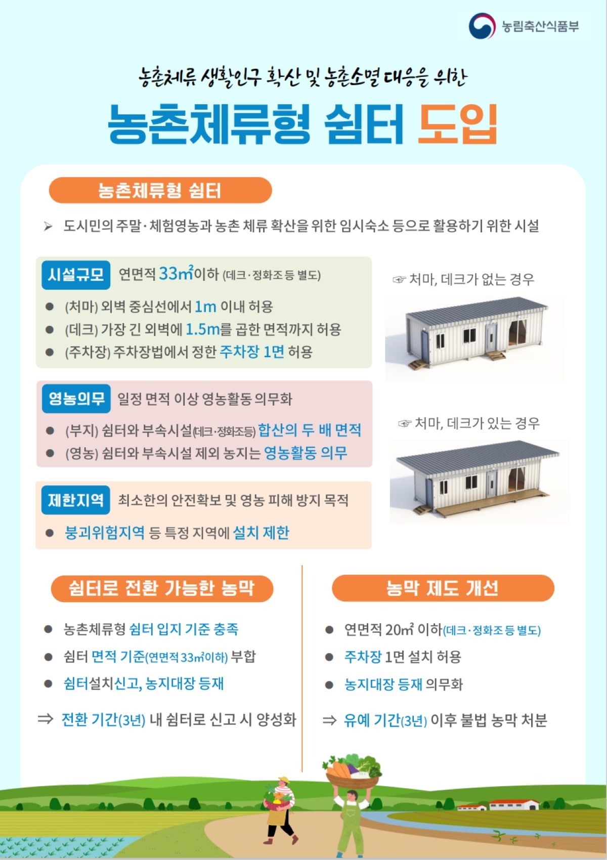 농촌체류형 쉼터 도입 홍보물 / 부여군