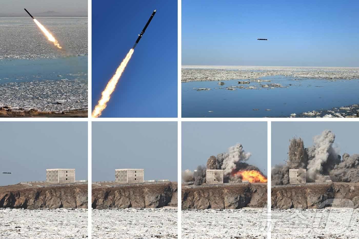 북한 노동당 기관지 노동신문은 28일 '조선인민군 서부지구 미사일연합부대 해당 구분대가 2월 26일 오전 조선서해 해상에서 전략순항미사일 발사훈련을 진행했다'라고 보도했다. 김정은 당 총비서도 훈련을 참관했다. / 북한 노동신문