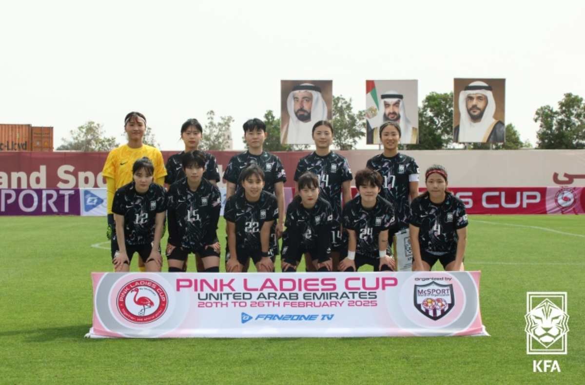 인도와의 경기에 선발로 나선 여자대표팀 11명의 모습. / 대한축구협회 제공