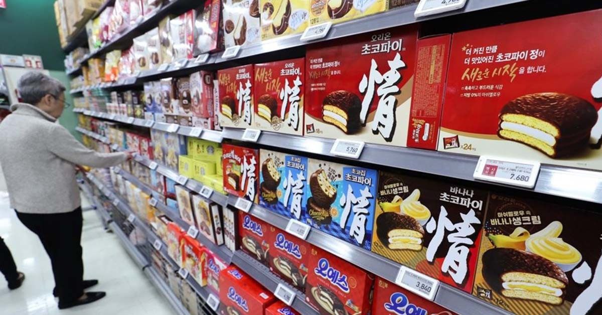 오리온 초코파이가 진열돼 있다. / 연합뉴스