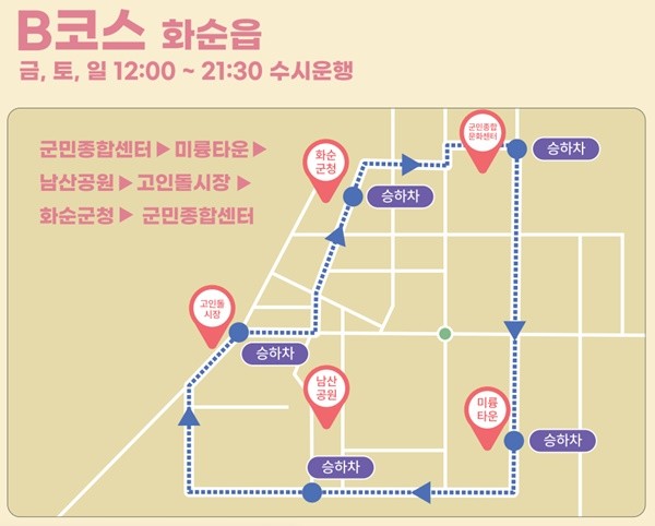 순환버스 - B코스 노선