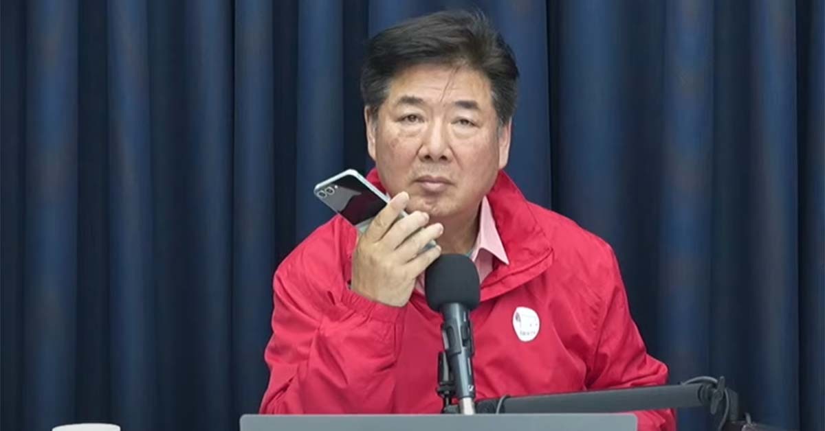 의식을 잃고 쓰러지기 전의 고성국 씨.  /  ‘고성국TV’ 영상 캡처