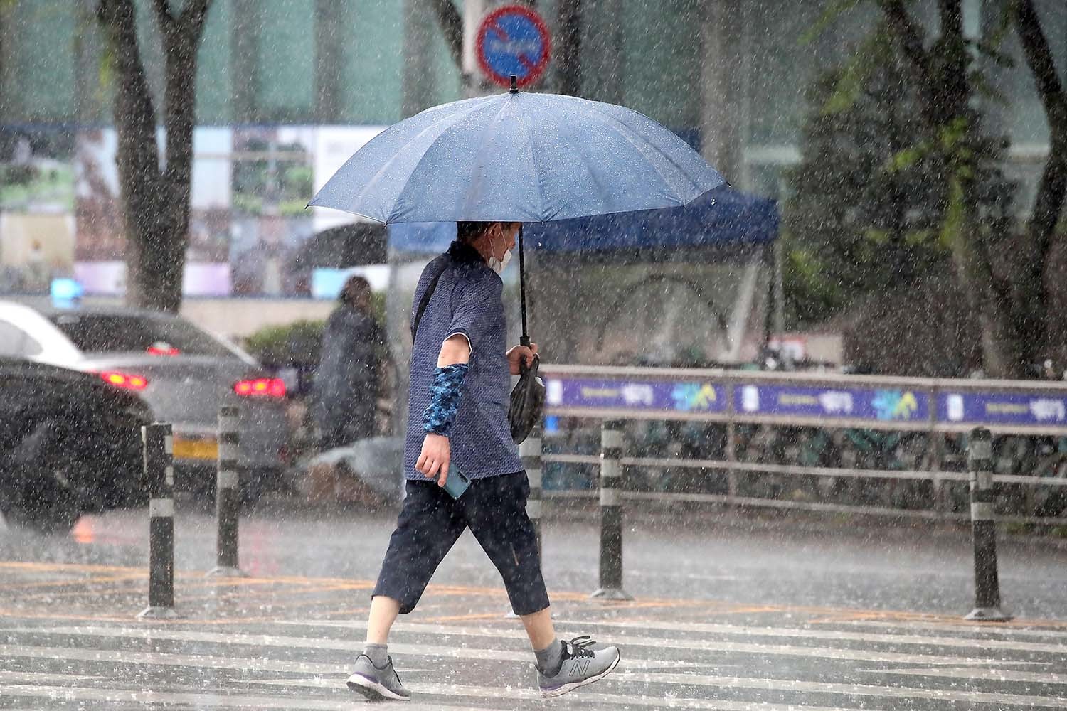 장맛비가 내린 지난 16일 제주 풍경. / 뉴스1