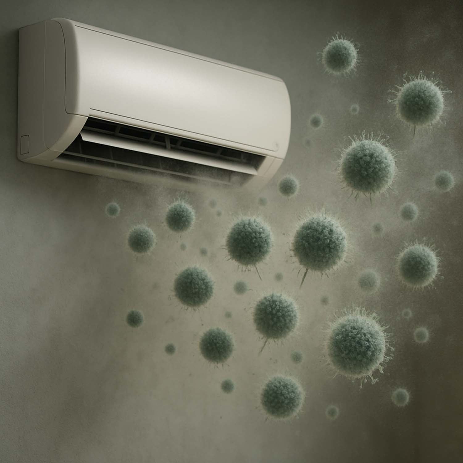 에어컨을 제대로 청소하지 않으면 곰팡이가 건강을 해치는 것은 물론 집안 전체를 오염할 수 있다. AI 툴로 제작한 이미지.