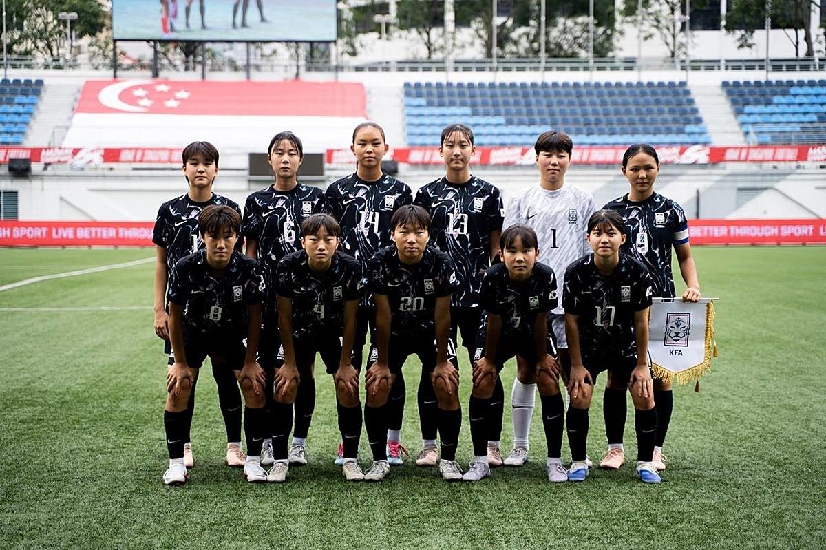 홍콩과의 3차전에 선발로 출전한 여자 U-15 대표팀 선수들의 모습 / 대한축구협회 제공