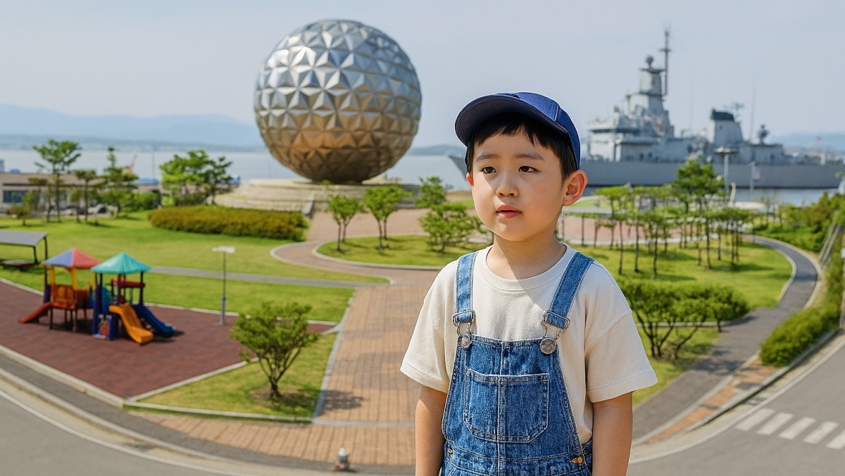 김포 함상공원과 유사한 사진을 AI로 생성함.