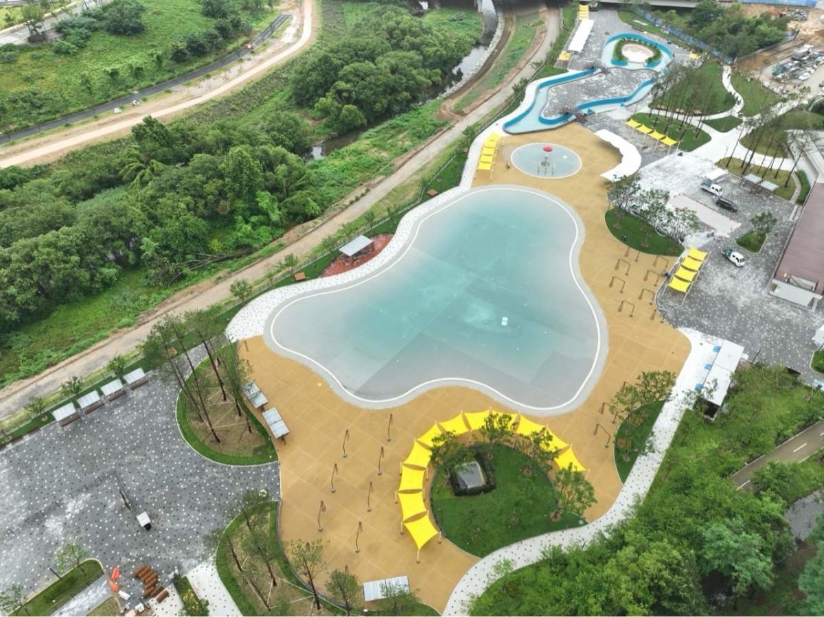 하늘에서 내려다본 '동탄 패밀리풀'. / 화성도시공사 제공