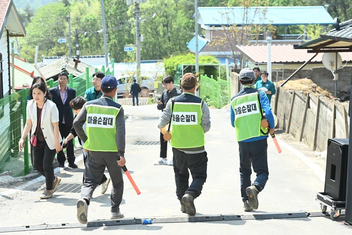 2024년 4월 문경시 산북면 가좌리 마을 재난대응 실전형 주민대피 훈련 자료 사진