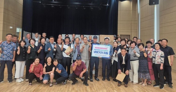 한국수력원자력㈜ 새울원자력본부는 7월 24일 울산 서생읍과 온양읍의 66개 마을 경로당에 약 1천만 원 상당의 에어서큘레이터를 지원했다. / 사진제공=새울본부