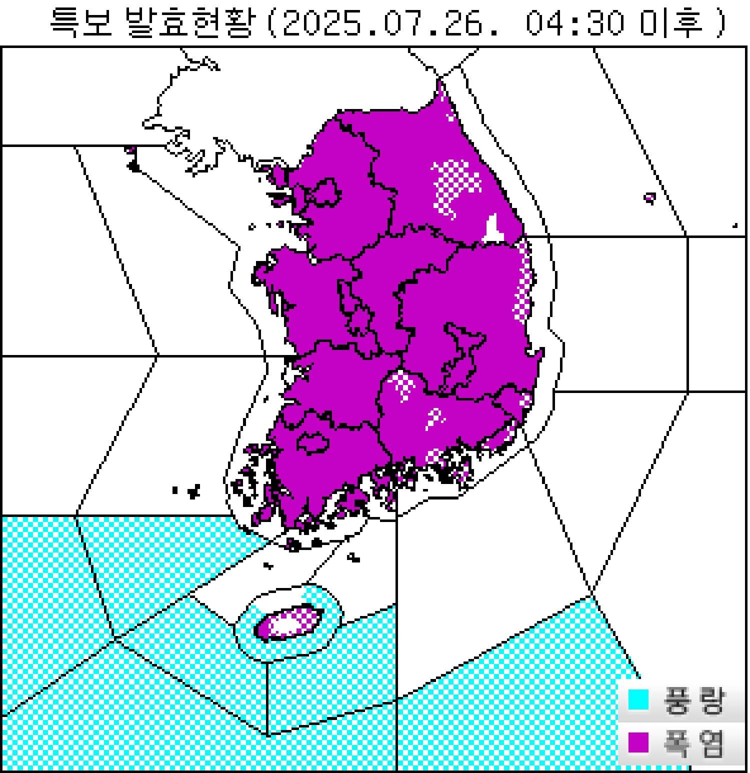폭염특보 지도 / 기상청 제공