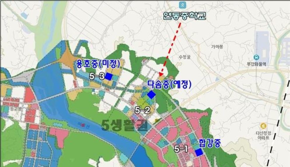 연동중 이전재배치 위치도 / 세종시교육청