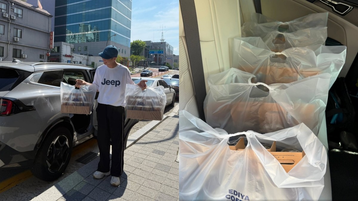 유오균 씨가 춘천소방서 직원에게 전달할 커피. / 유오균 씨 제공, 뉴스1