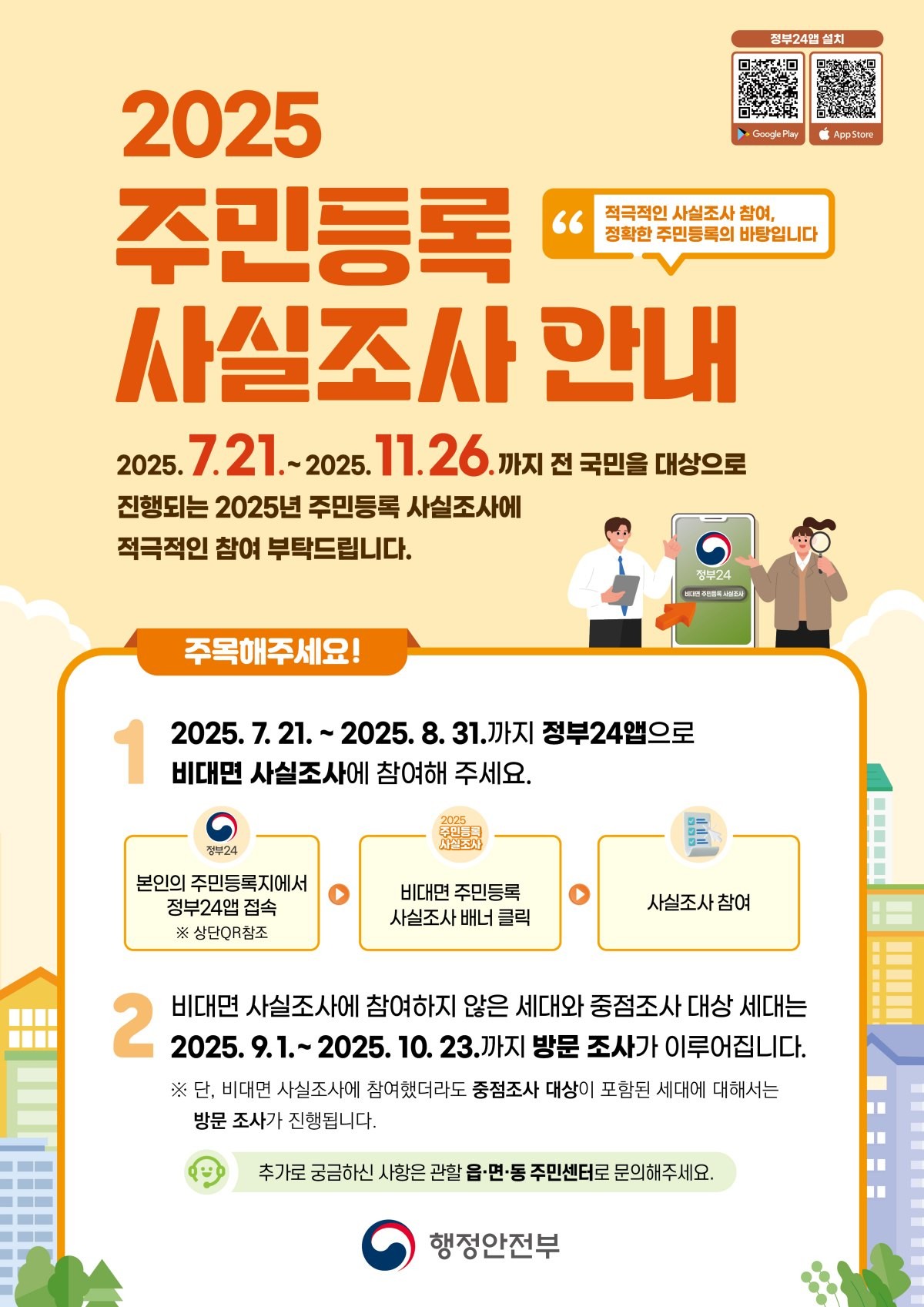 2025 주민등록 사실조사 홍보 포스터 / 행정안전부