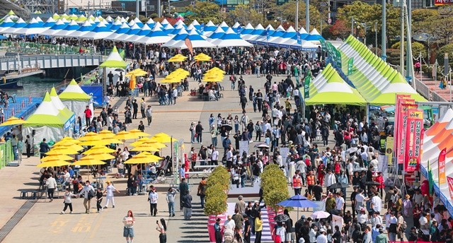 지난 5월 개최된 완도장보고수산물축제 현장 전경