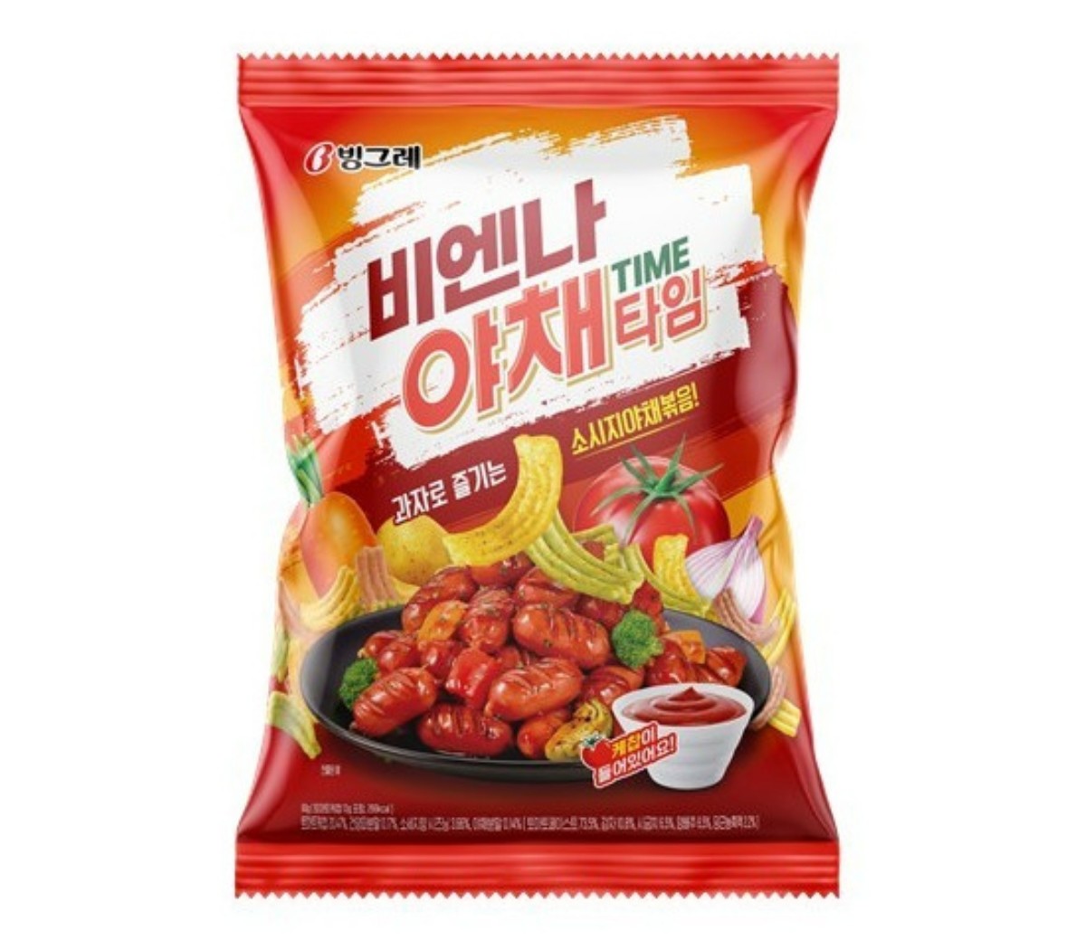 ‘소시지 야채볶음’ 콘셉트의 스낵 ‘비엔나 야채타임'. / 빙그레 제공