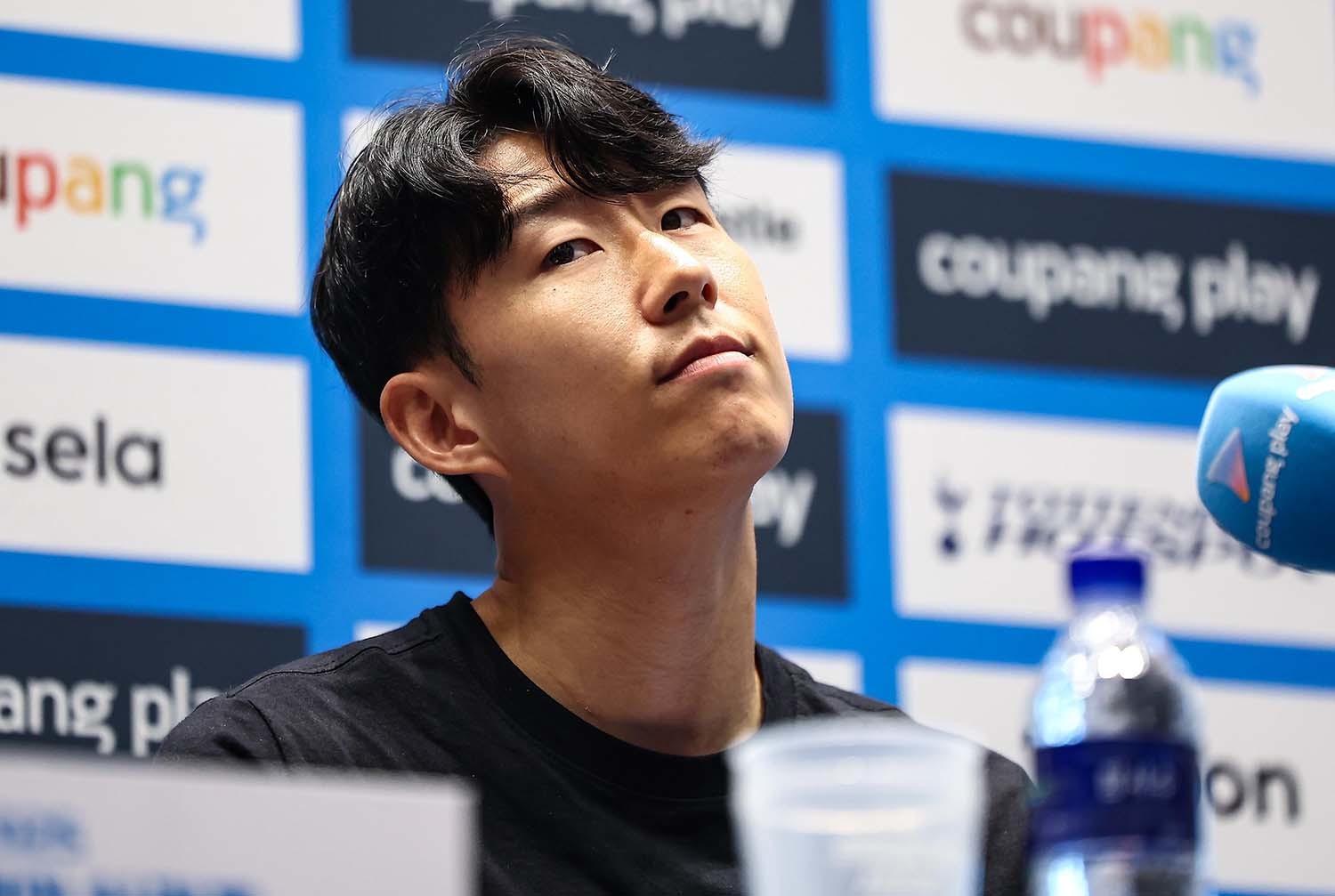 토트넘 손흥민이 2일 서울 영등포구 IFC TWO The Forum에서 열린 2025 쿠팡플레이 시리즈 토트넘 프리 기자회견에서 취재진 질문에 답하고 있다. / 뉴스1