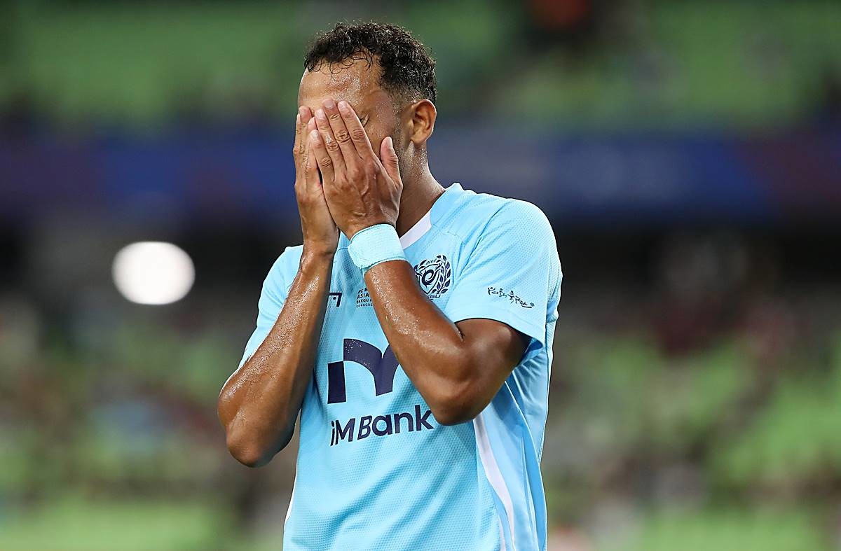 지난 4일 오후 대구 수성구 대구스타디움에서 열린 '2025 FC바르셀로나 아시아투어' 대구FC와 FC바르셀로나의 경기, 전반전 득점 기회를 놓친 대구FC 지오바니가 아쉬워하고 있다 / 뉴스1