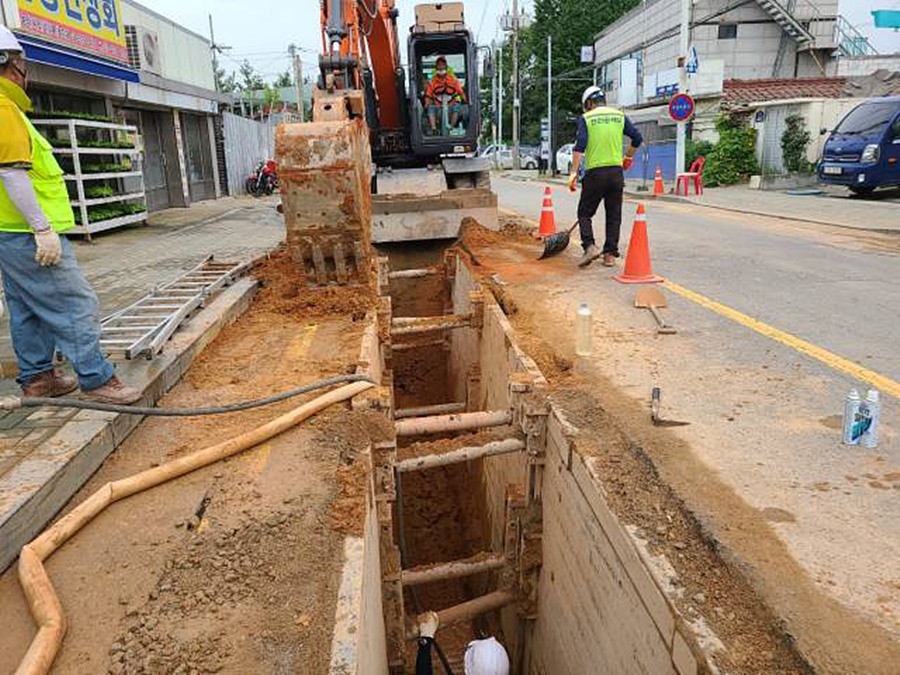 화전·대덕 하수관로 정비사업 공사 현장
