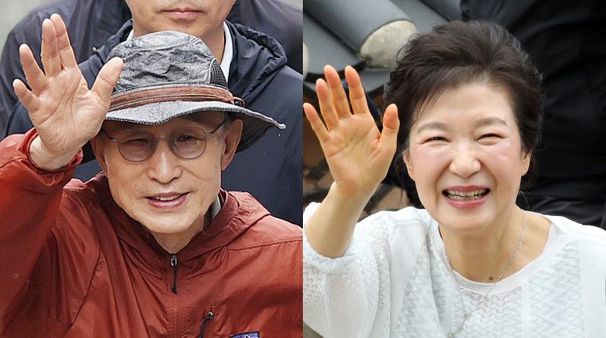 이명박(왼쪽) 전 대통령과 박근혜 전 대통령. / 뉴스1