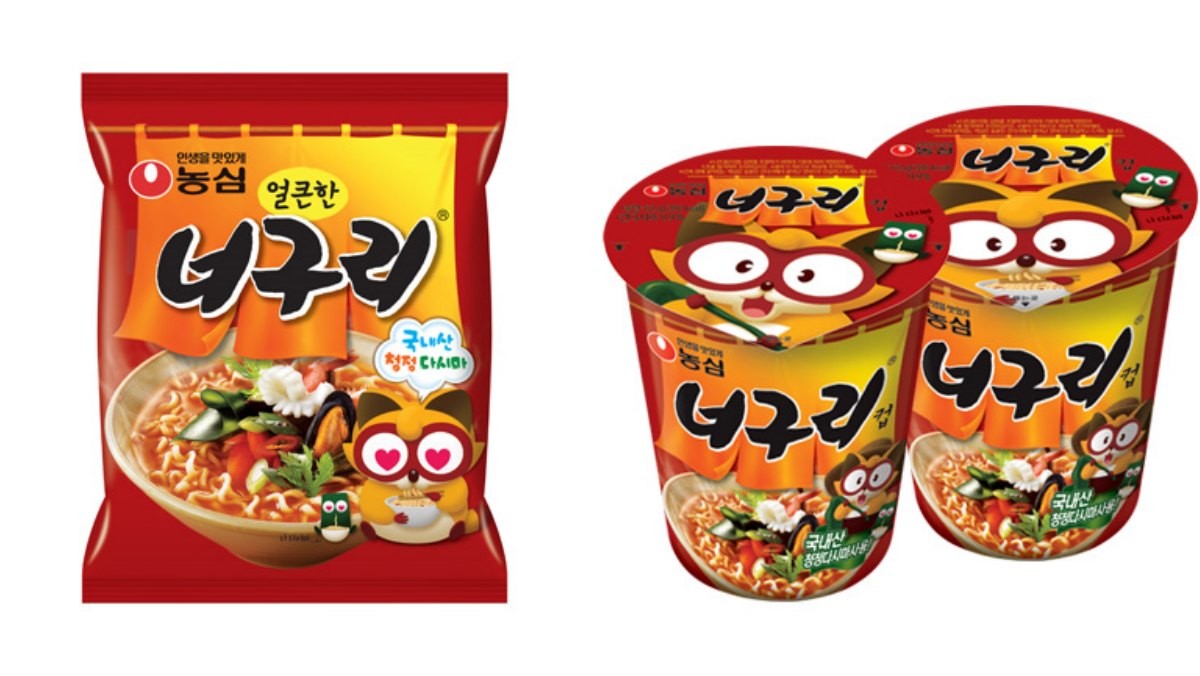 너구리 봉지라면과 컵라면의 모습. / 농심 제공