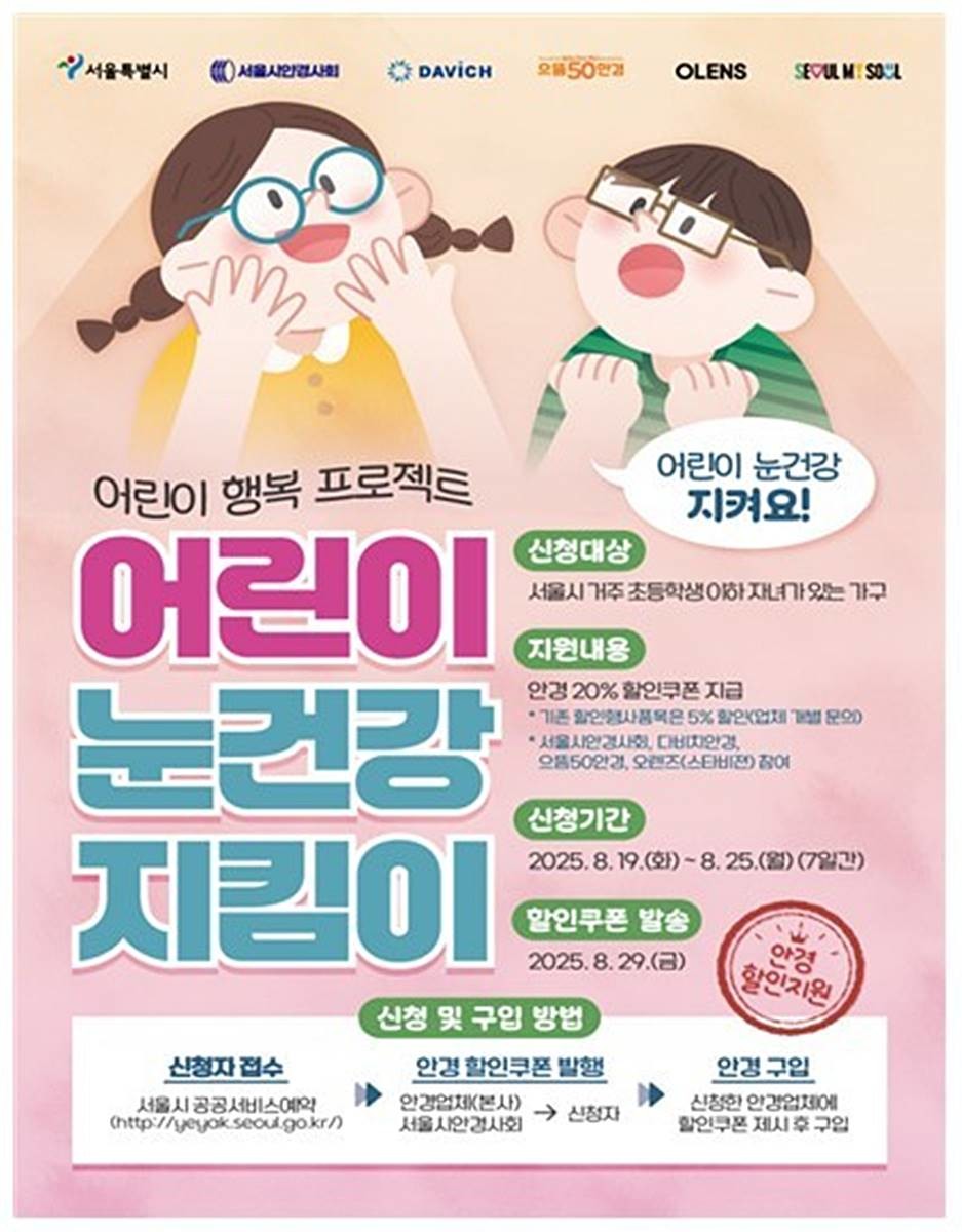 서울시 어린이 눈건강 지킴이 사업 포스터 / 연합뉴스, 서울시 제공