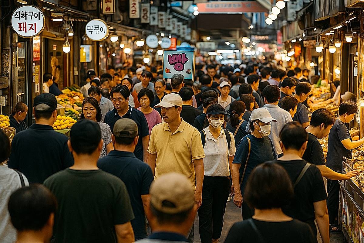 기사에 대한 이해를 돕기 위해 AI 툴로 제작한 전통시장 자료 사진