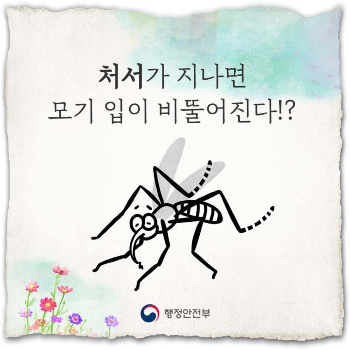 모기 입이 비뚤어진다는 절기 '처서'. / 행정안전부 제공