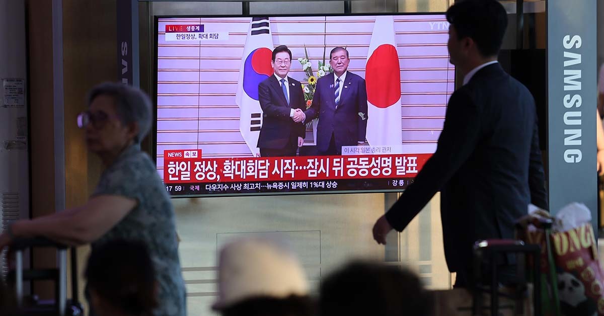 위성락 국가안보실장이 24일 일본 도쿄의 한국프레스센터가 마련된 호텔에서 이재명 대통령의 일본 방문 관련 브리핑을 하고 있다. / 연합뉴스