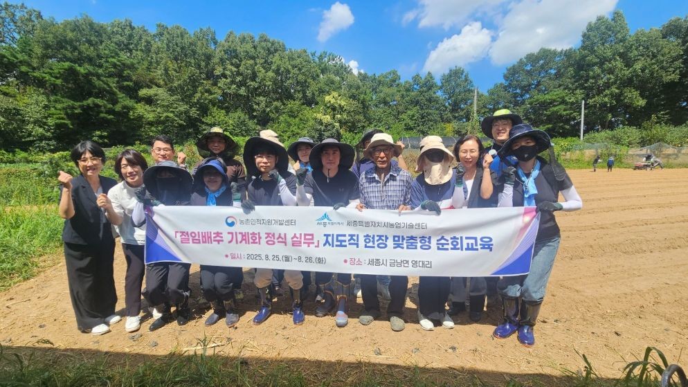 농촌지도직 공무원, 배추 기계화 재배기술 역량 강화 / 세종시