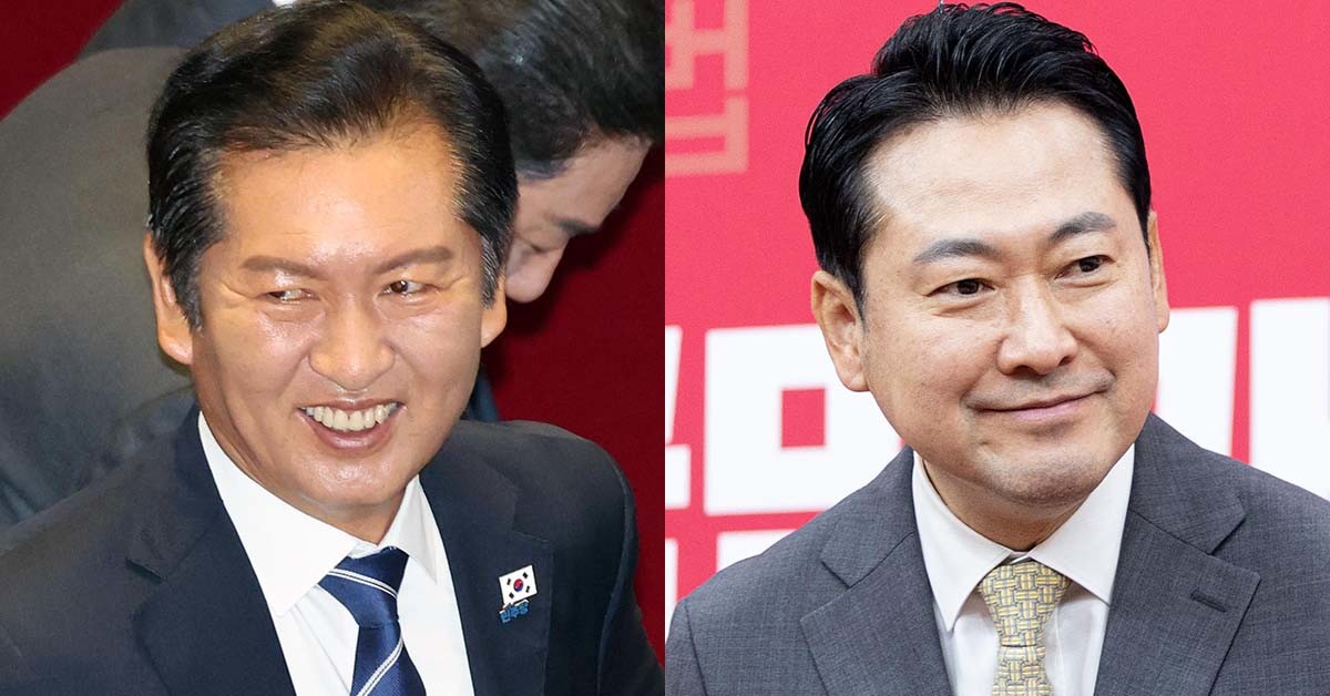 정청래 더불어민주당 대표(왼쪽)와 장동혁 국민의힘 의원. / 뉴스1