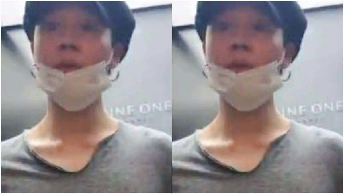 송다은 틱톡 계정에 올라온 지민 영상 녹화본 캡처 사진. / 엑스(옛 트위터)