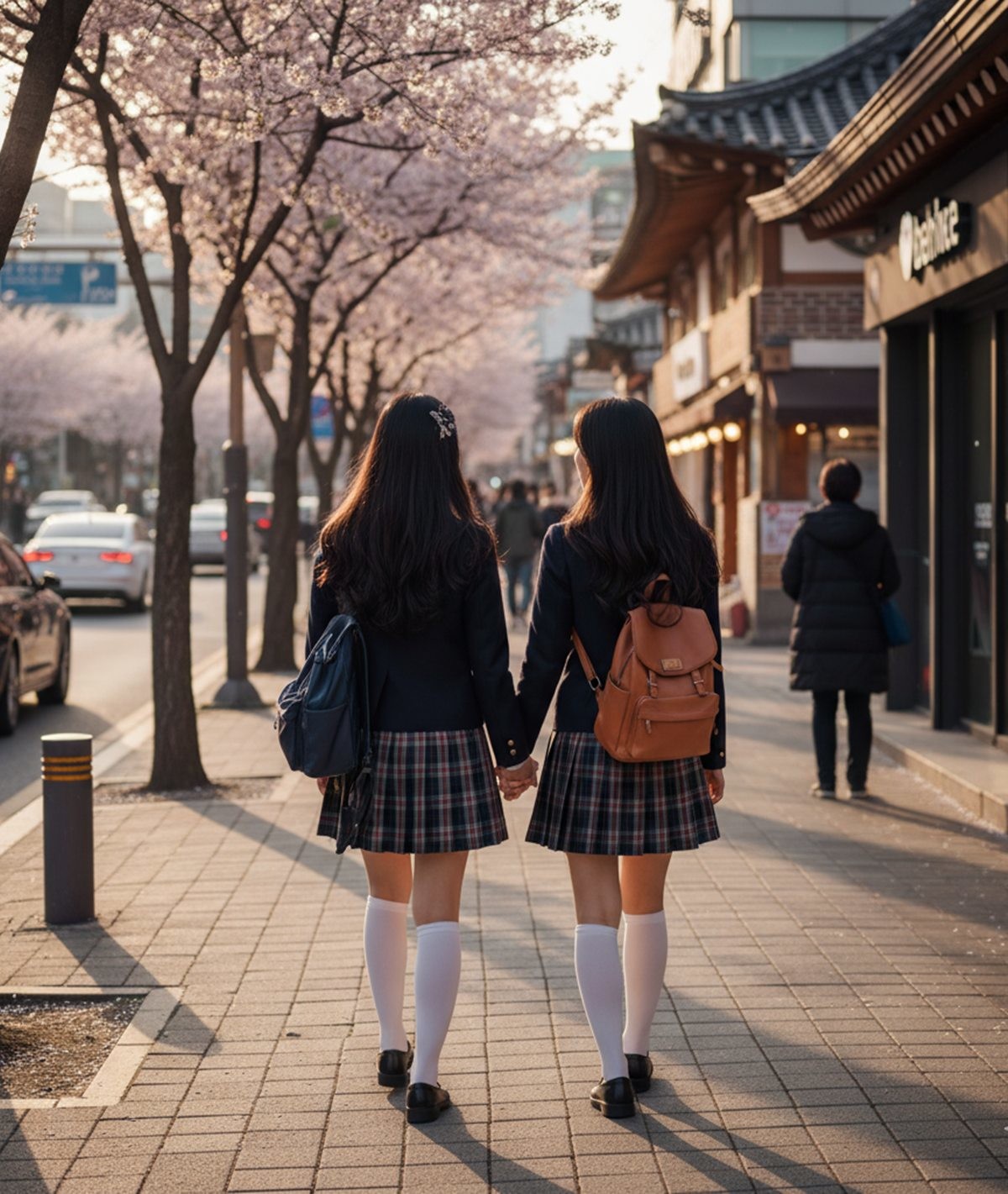 교복 입은 여학생들. 기사에 대한 이해를 돕기 위해 AI 툴로 제작한 자료 사진.