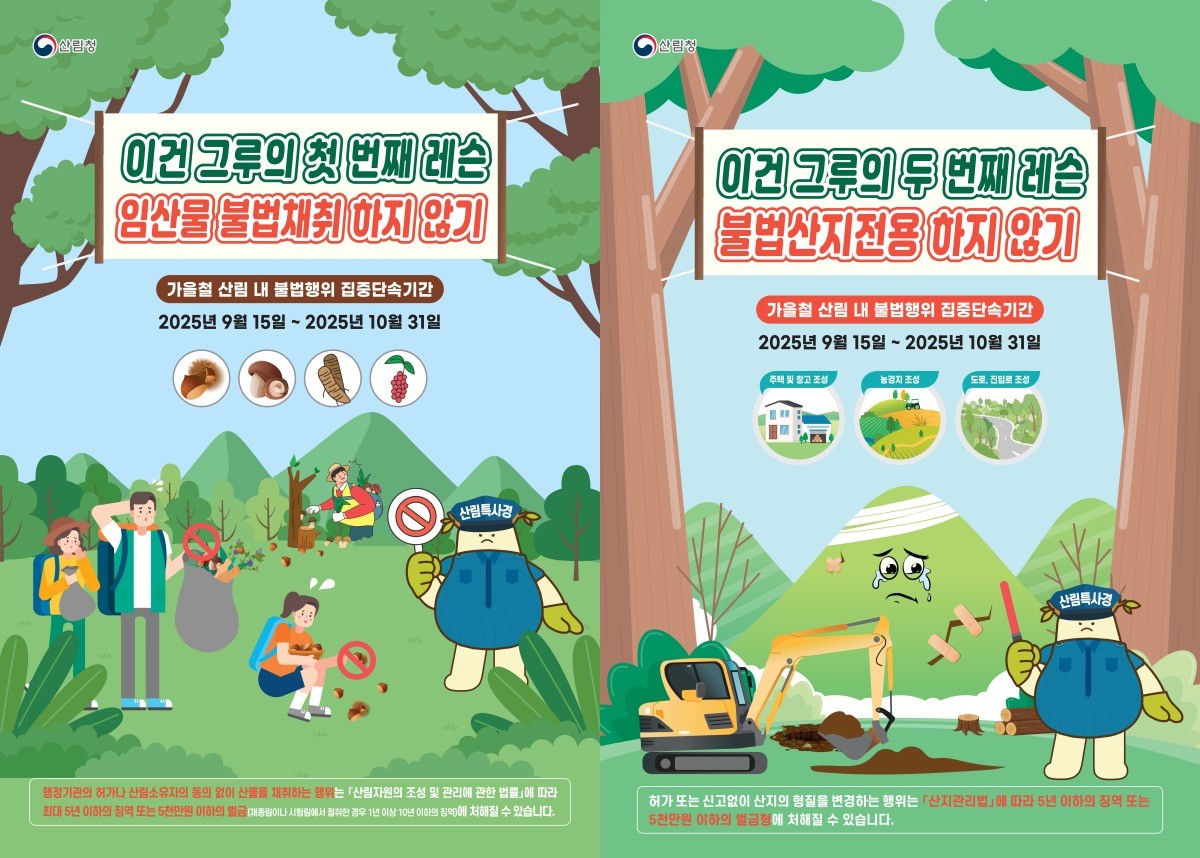 가을철 산림 내 불법행위 집중단속 / 산림청 제공
