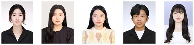 ▲최우수상 배수빈(식품영양과학부 1학년) ▲금상 김다빈(식품영양학과 석사과정), 김정아(식품영양과학부 4학년) ▲은상 정민우(식품영양과학부 3학년) ▲동상 김기혜(식품영양과학부 2학년) (왼쪽부터)