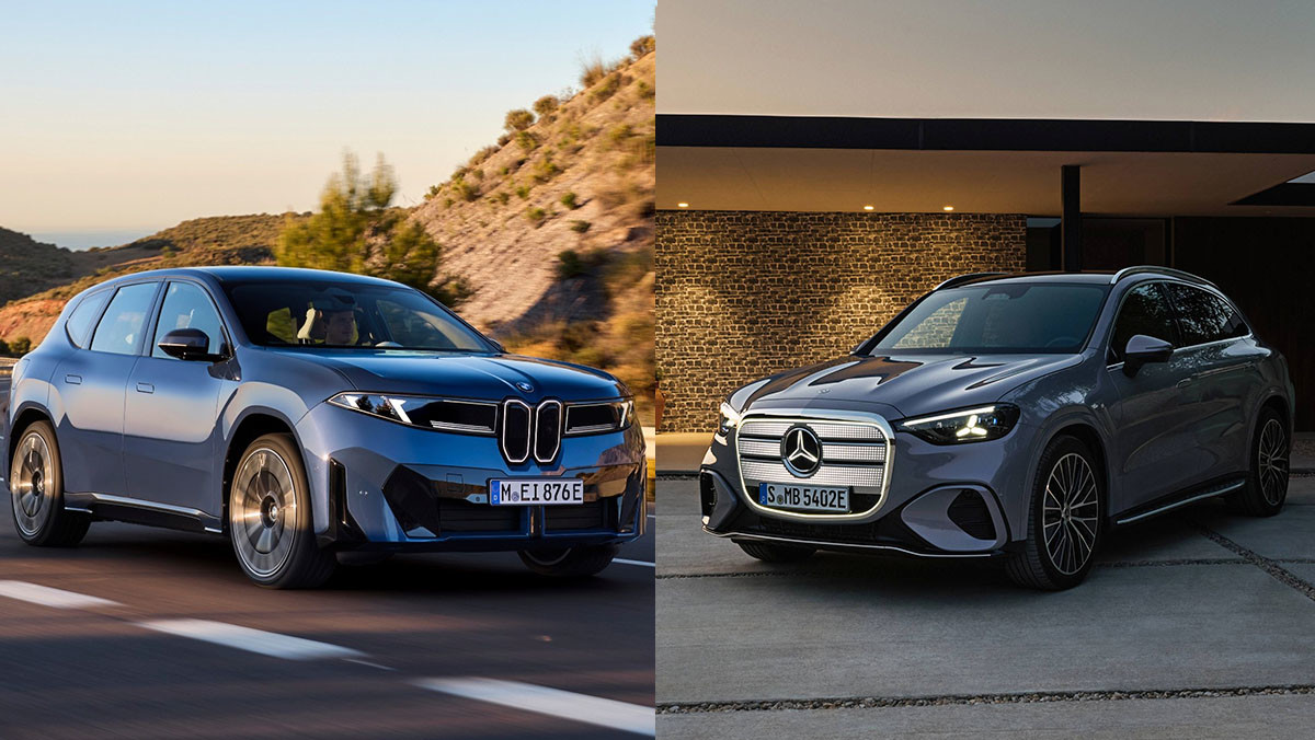 BMW 뉴ix3(왼족)와 메르세데스-벤츠 디 올 뉴 GLC 위드 EQ 테크놀로지(오른쪽). / BMW코리아, 메르세데스-벤츠 코리아