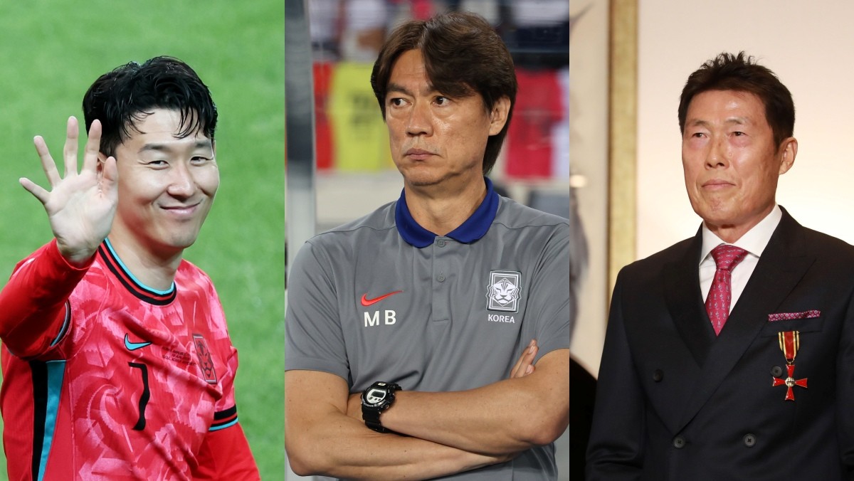 손흥민(좌), 홍명보(중), 차범근(우0 / 연합뉴스