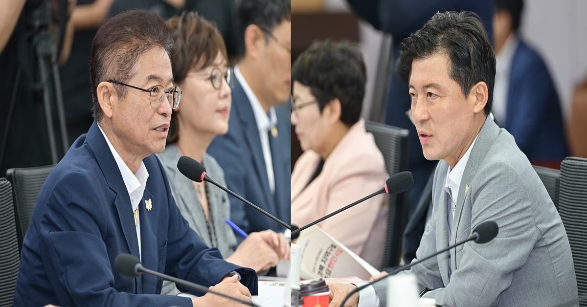 이철우 도지사(좌)와 구자근 국민의힘 경북도당위원장(우)