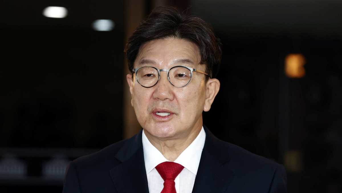 권성동 국민의힘 의원이 11일 서울 여의도 국회에서 열린 본회의에서 권 의원에 대한 체포동의안에 표결한 뒤 입장을 밝히고 있다.  / 뉴스1