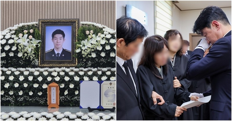 고 이재석 경장, 장례식장을 찾아 유가족을 위로하는 강훈식 대통령 비서실장 / 뉴스1