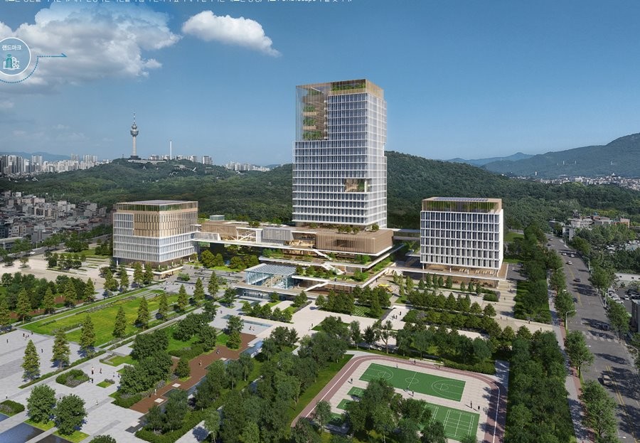 대구시 신청사 국제설계공모 최종 당선작 ㈜나우동인건축사사무소 컨소시엄의 ‘FORETscape’ 조감도.  / 대구시 제공