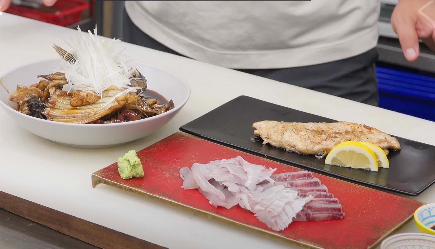 회·구이·조림 세 가지로 요리한 제비활치. / '일타쿠마' 유튜브