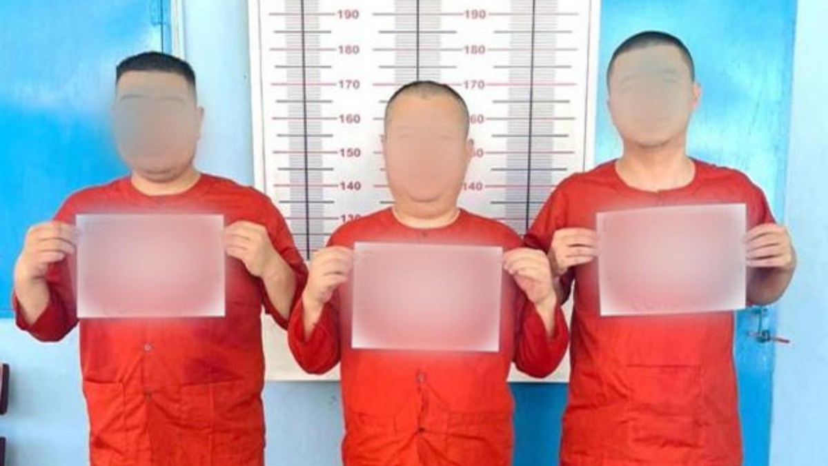지난 10일 캄보디아 깜폿지방검찰청이 살인과 사기 혐의로 구속기소한 중국인 3명. / AKP통신 홈페이지 캡처
