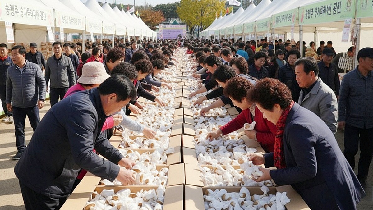기사 이해를 돕기 위해 AI로 만든 송이버섯 축제 이미지