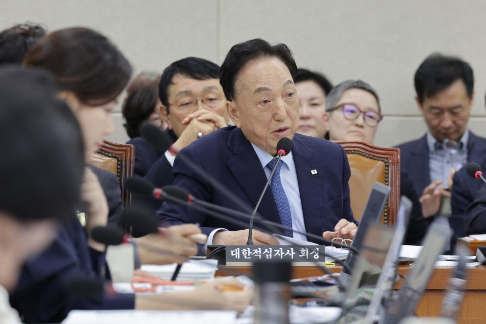 의원 질의 답변하는 김철수 회장 / 뉴스1