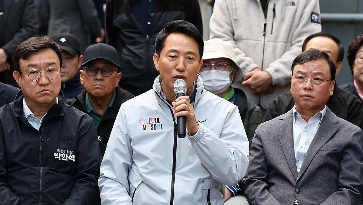 오세훈 시장, 상계 5구역 재정비촉진구역 방문 / 연합뉴스