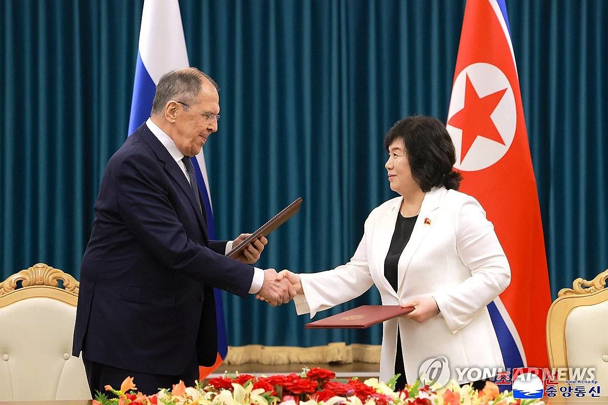 지난 7월 원산서 열린 북러 외무장관 회담 / 조선중앙통신=연합뉴스