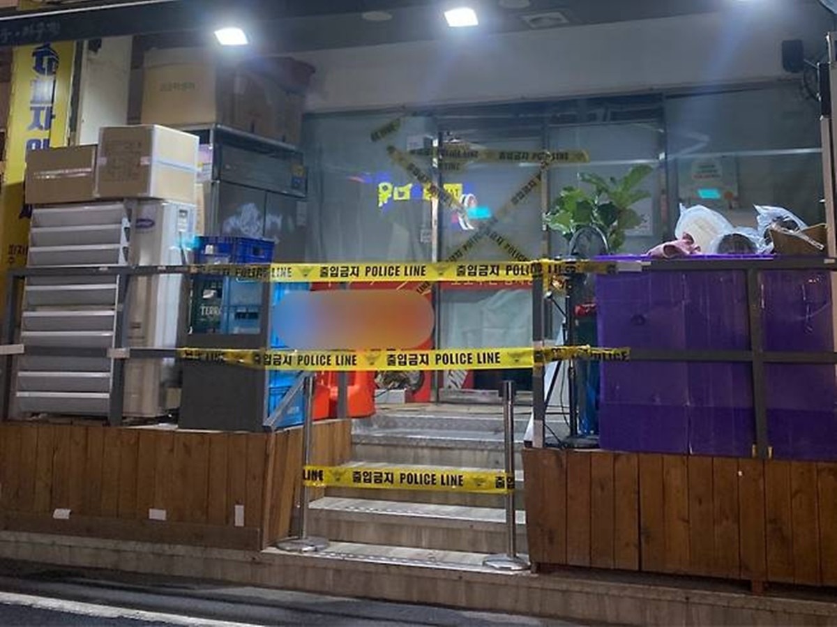 칼부림 사건 일어난 식당. / 연합뉴스